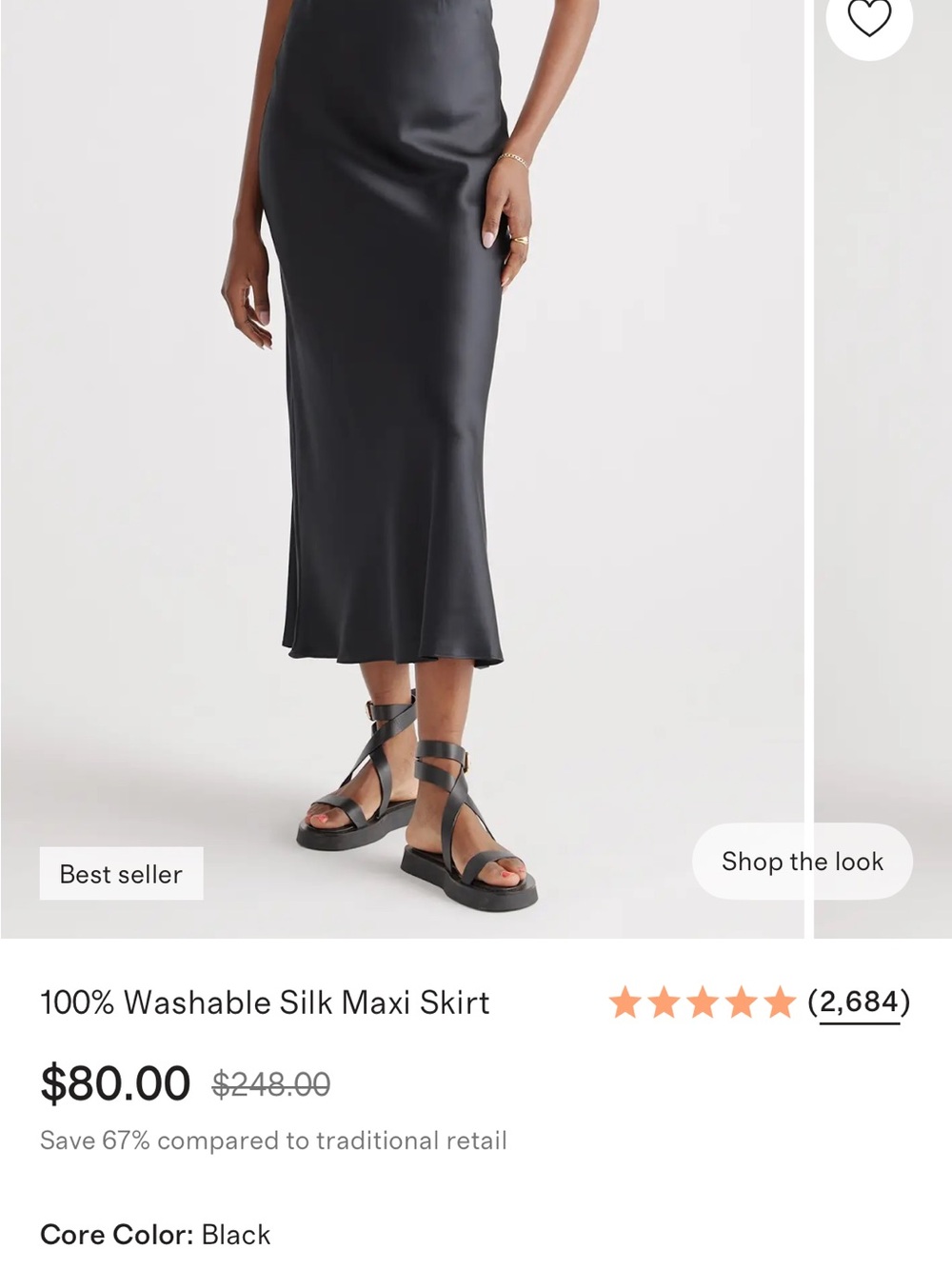 Quince Black Silk Maxi Skirt